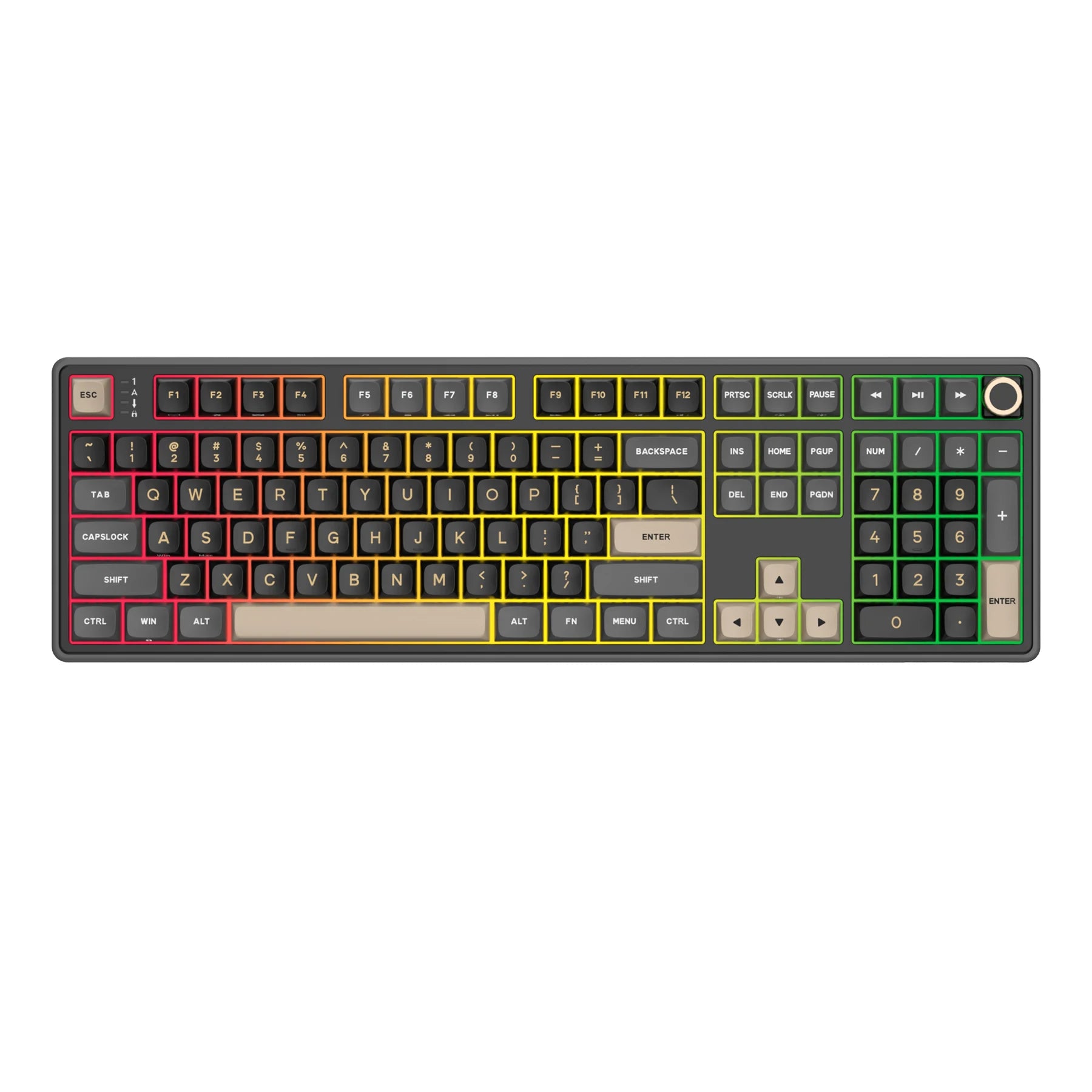 RK Royal Kludge R108 Wired Mechanical Keyboard 100% 108 Keys MDA PBT Keycap Gasket RGB Hot-swappable Gamer Keyboard Metal Knob