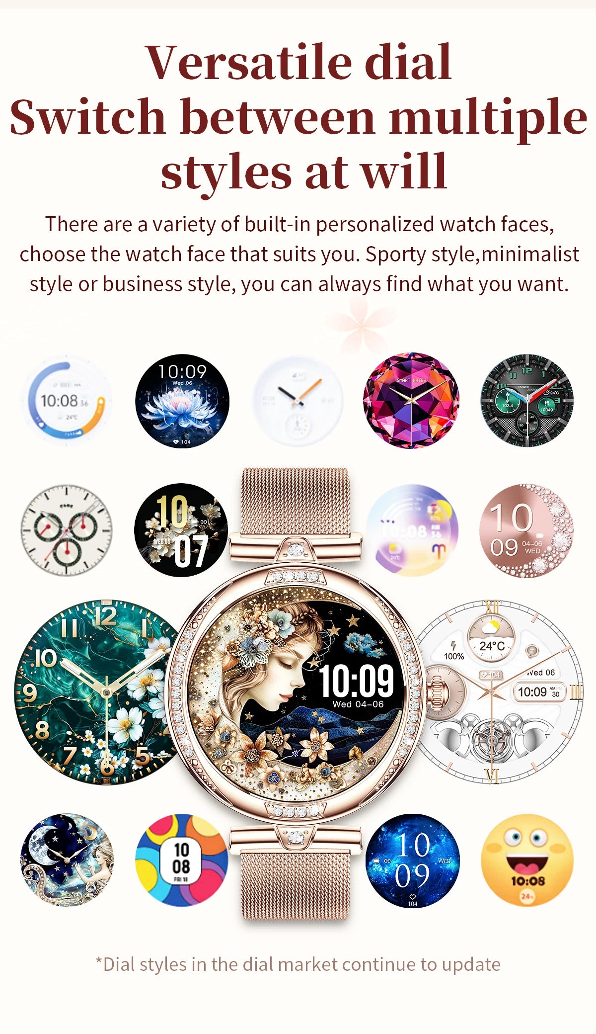 LIGE New Women Watch 1.19" 390*390 AMOLED Display Heart Rate Blood Oxygen Monitoring Bluetooth Call Fashion Diamond Smartwatch