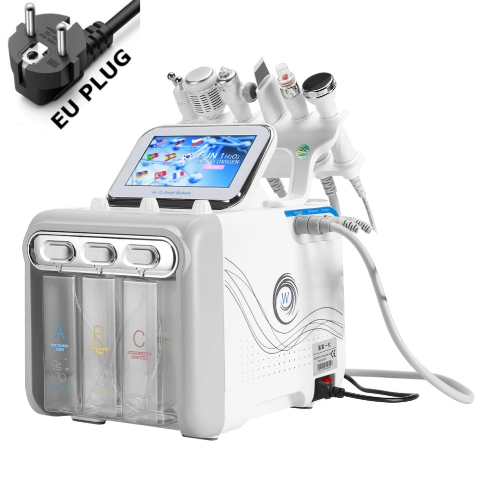 Hydro Dermabrasion 6-in-1 Facial Spa Device - Professional Skincare Body Shaping Massage Equipment EU PLUG Tidesmit