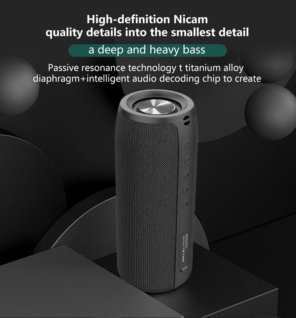ZEALOT S51 10W Wireless Speakers, 1800mAh Battery, 10 Hours Playtime Loud Stereo, Booming Bass.