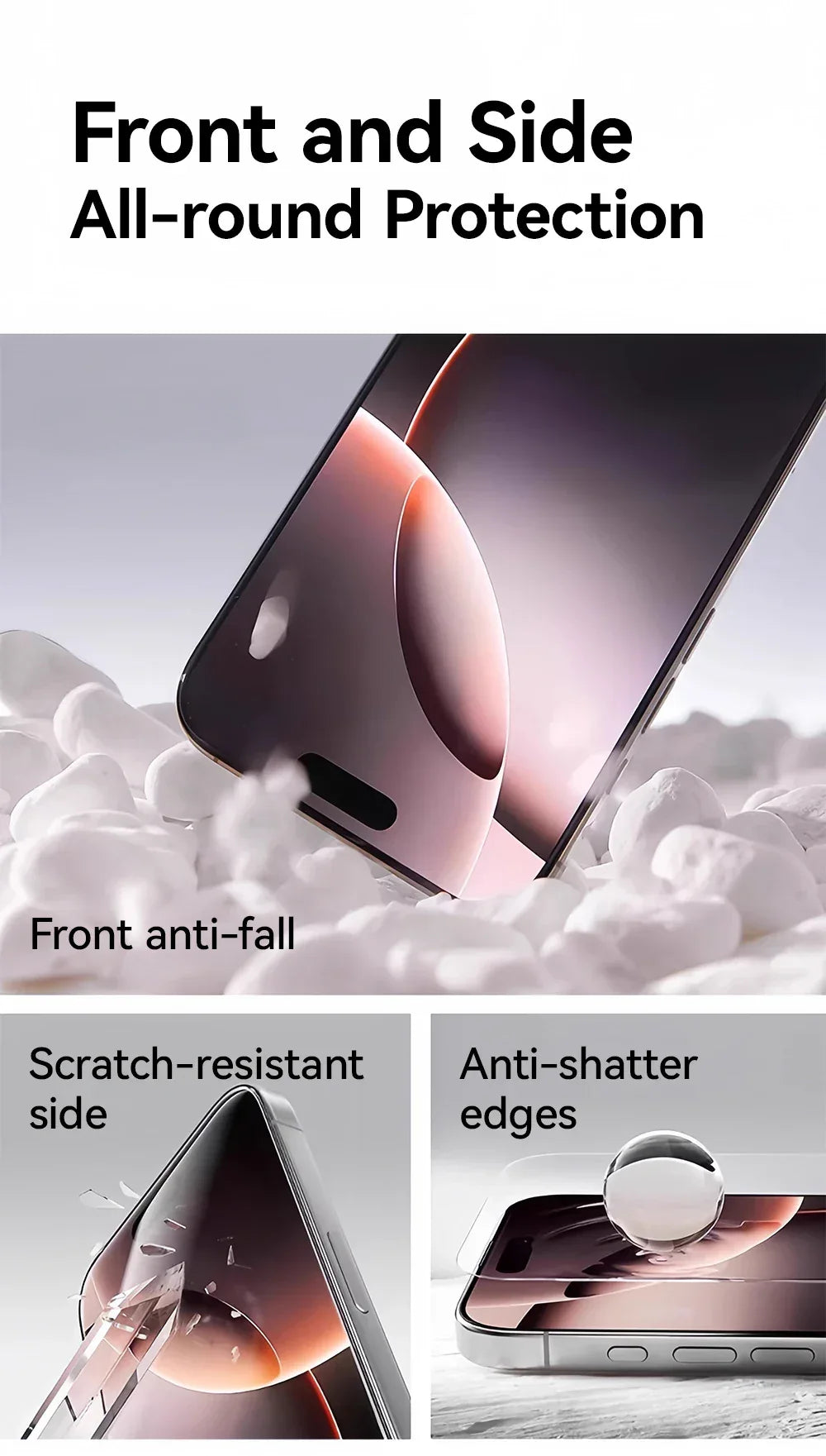 iPhone 17 Pro Max Screen Protector - HD Tempered Glass 9H Hardness Tidesmit