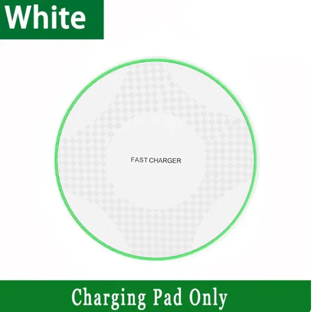 Fast Wireless Charger Pad - Qi Certified for iPhone and Samsung White no cable Tidesmit