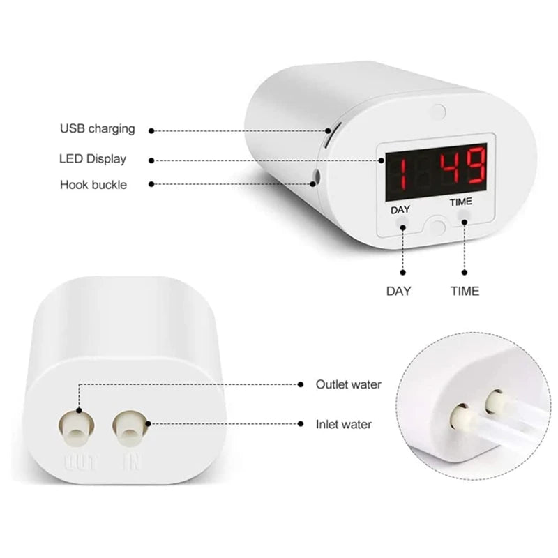 Double Pump Drip Irrigation System Intelligent Automatic Watering Timer Smart Plant Watering Device Controller Garden Use