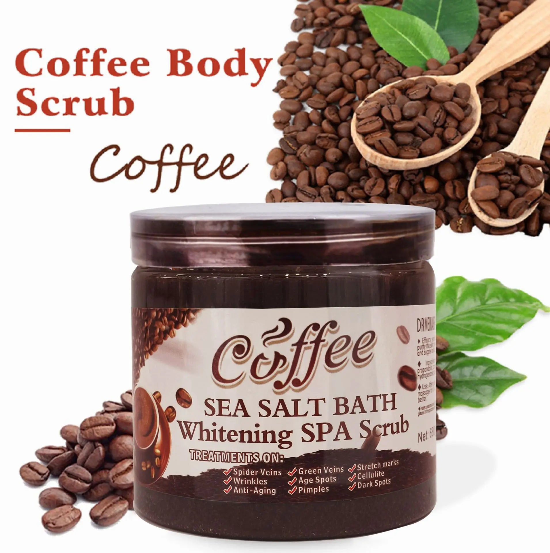 Coffee Body Scrub Exfoliating Salt Cream for Cellulite - 350g Scrubs Treatments Tidesmit