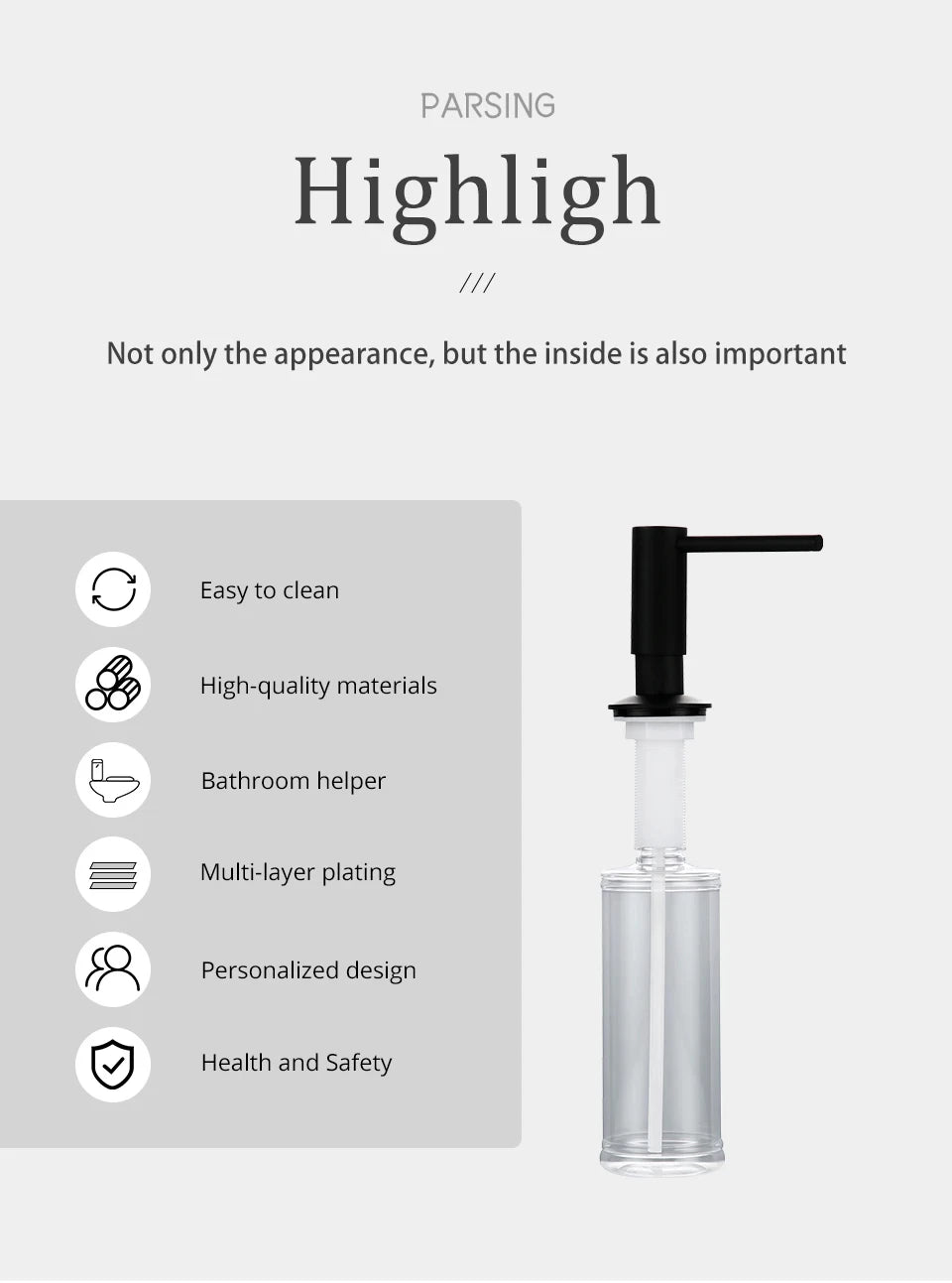 Gunmetal Liquid Soap Dispenser Plastic Bottle The 360 Degree Swivel Head Kitchen Installed In Sink Is Convenient And Simple