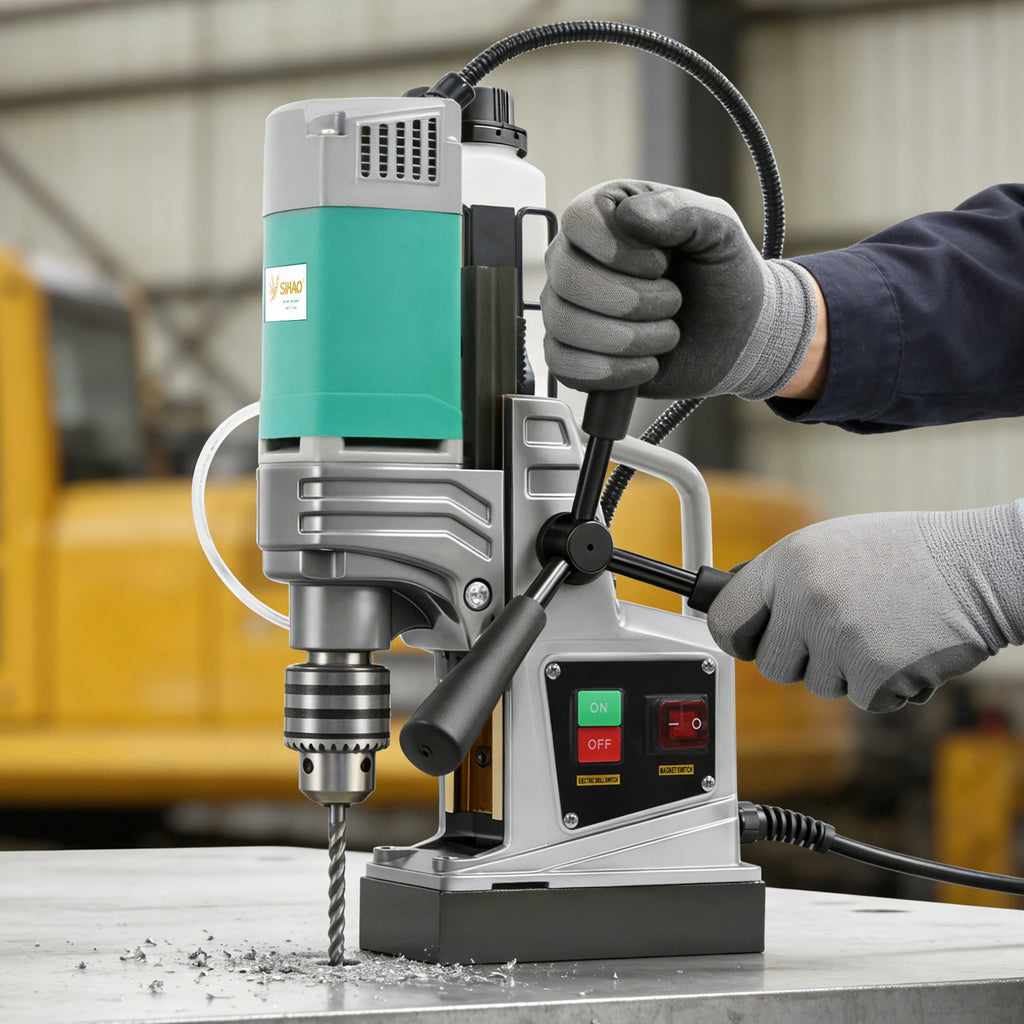 SIHAO Electric Magnetic Drill Machine 1450W/1550W 1.57/2" Max Drill Diameter 750 820 RPM Industrial Boring Tool