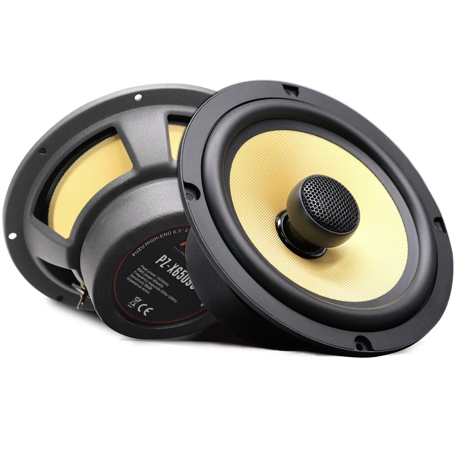 PUZU PZ-6509C Co-axial Car Audio Speakers with 180W Output Power Glassfiber Cone Deep Bass Sound Quality