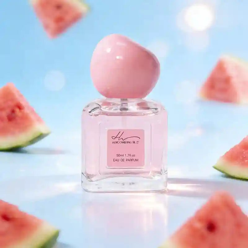Hope Christine Watermelon EDP for women: 50ml fresh, long-lasting summer perfume in a square bottle with pink cap.