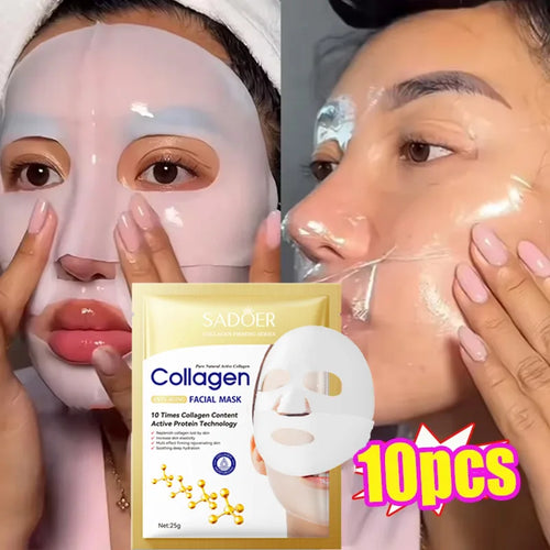 Tidesmit 10PCS Collagen Anti-Wrinkle Facial Mask for firming skin and fading fine lines, organic skincare 1 of 31