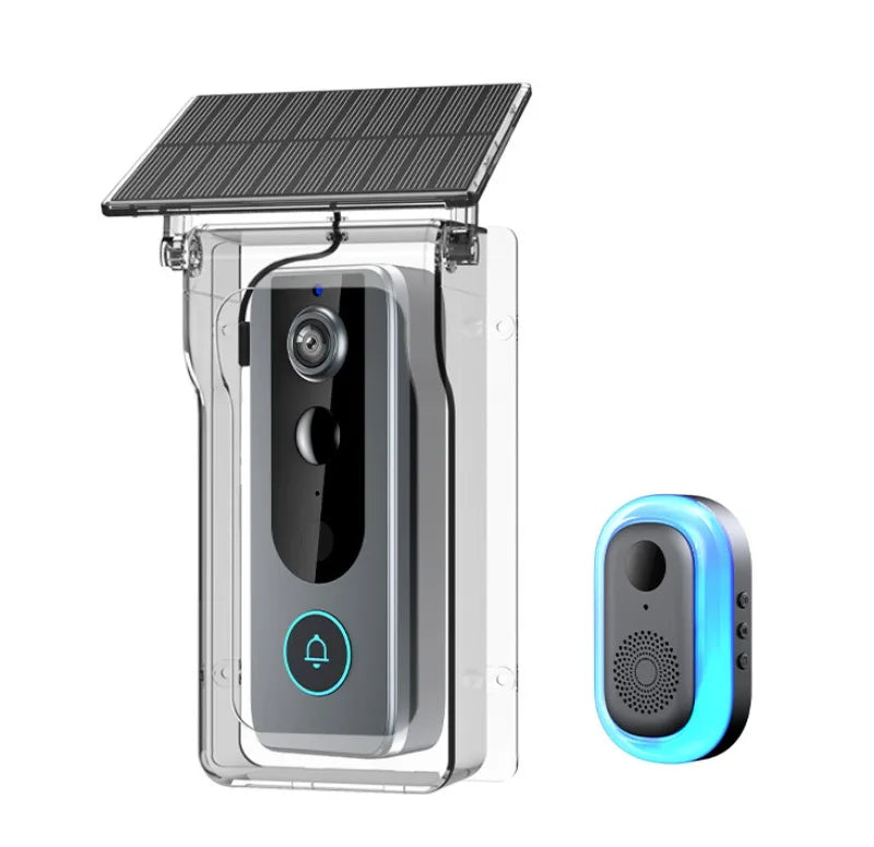Tuya Doorbell with Solar Rain Cover Camera Wireless Video Doorbell Wifi PIR Human Body Sensing Outdoor Door Bell Video Intercom