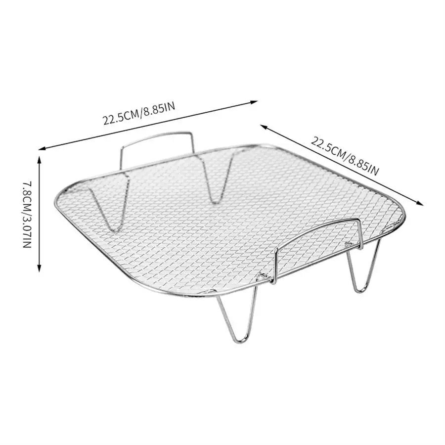 Stainless Steel Air Fryer Grill, Square Air Fryer Baking Rack, Kitchen Household Air Fryer Baking Net, Kitchen Appliance Parts