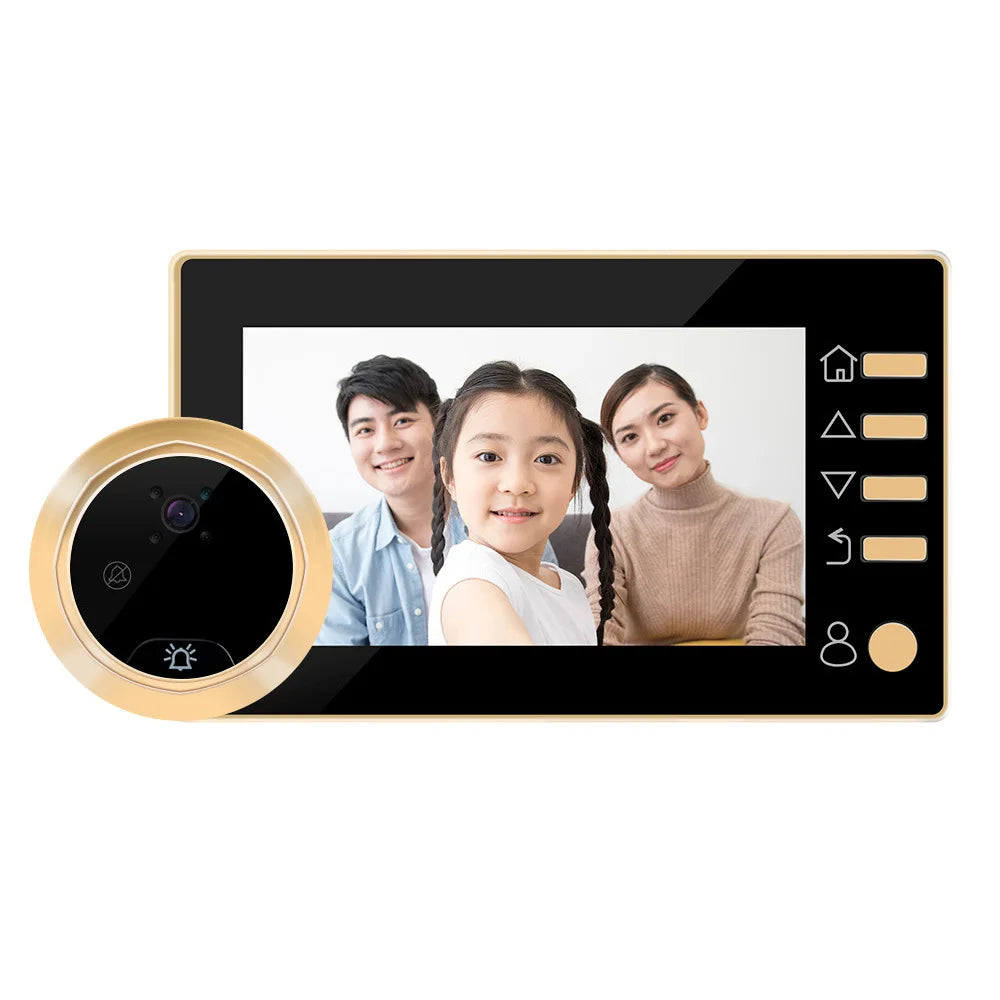 New 4.3 Inch Peephole 140° Smart Video Doorbells Door Viewer Camera Security Monitor 1080P HD Visual Doorbell