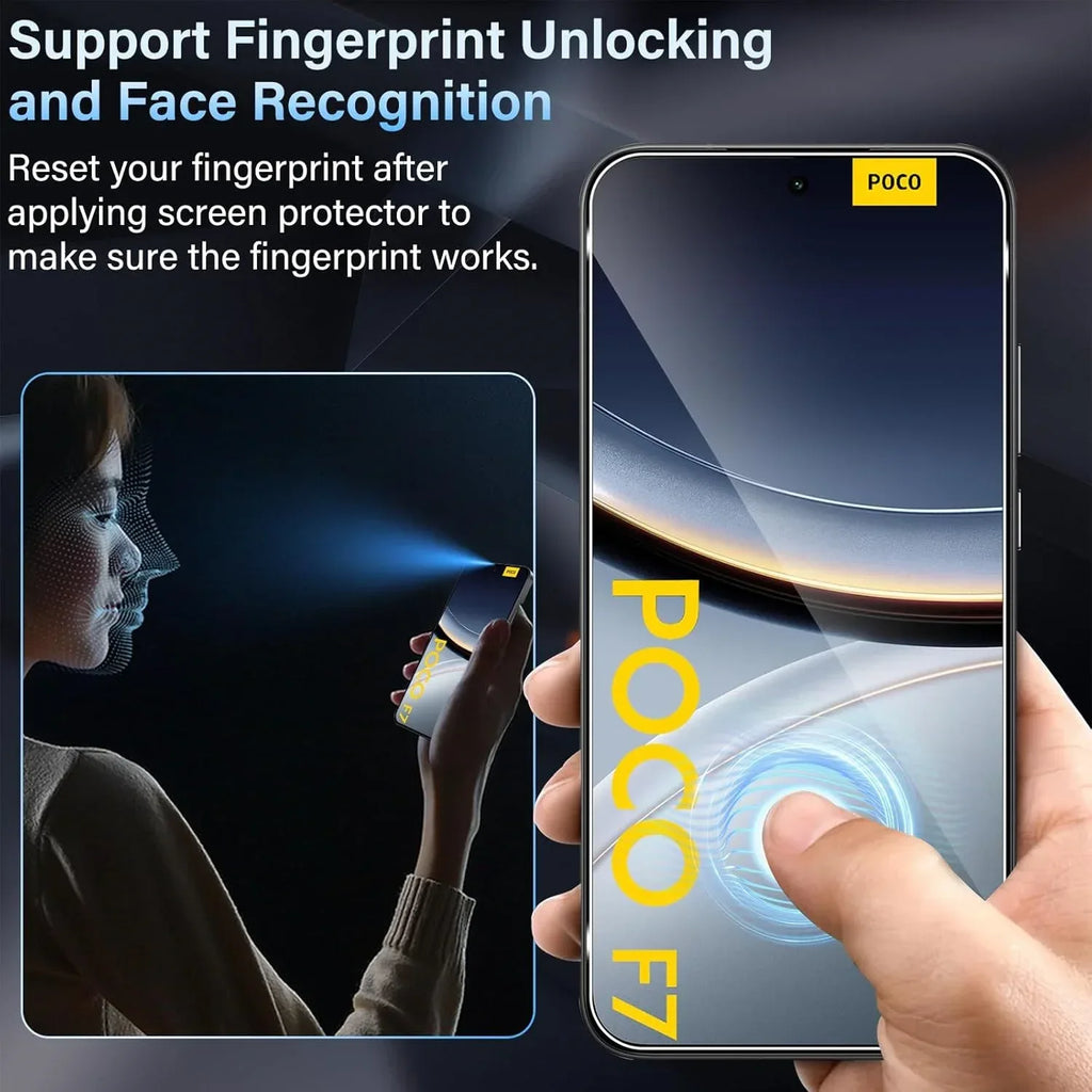 Poco F7 Tempered Glass Screen Protector - 9H Hardness Case-Friendly Film Tidesmit