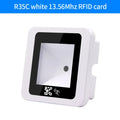 White RFID QR card reader module with dark display window and QR scan icon
