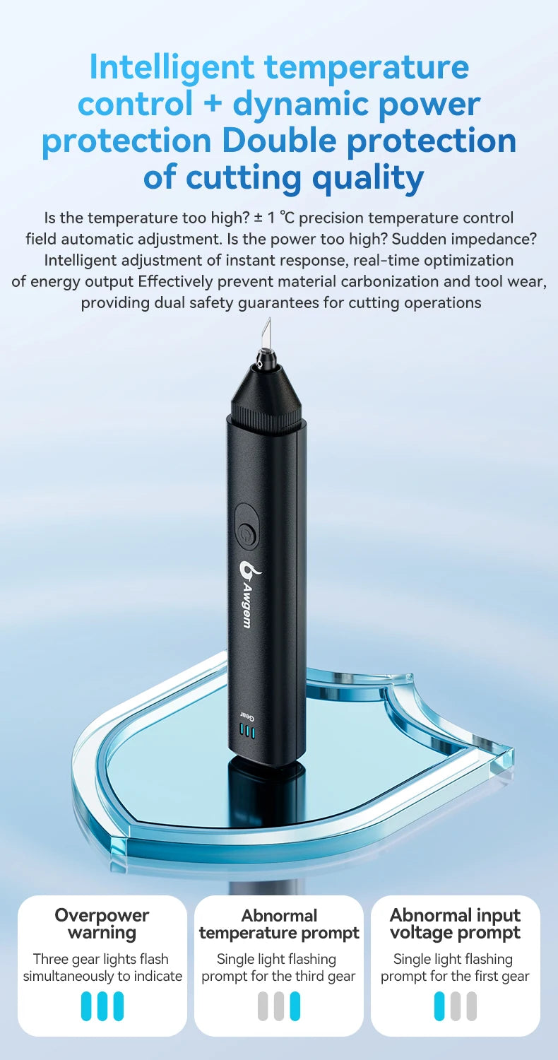 Awgem KE1 Handheld Ultrasonic Cutter Ultrasonic Cutting Knife DIY Electric Carving Tool for Plastic/Resin/3D Printing/Textile