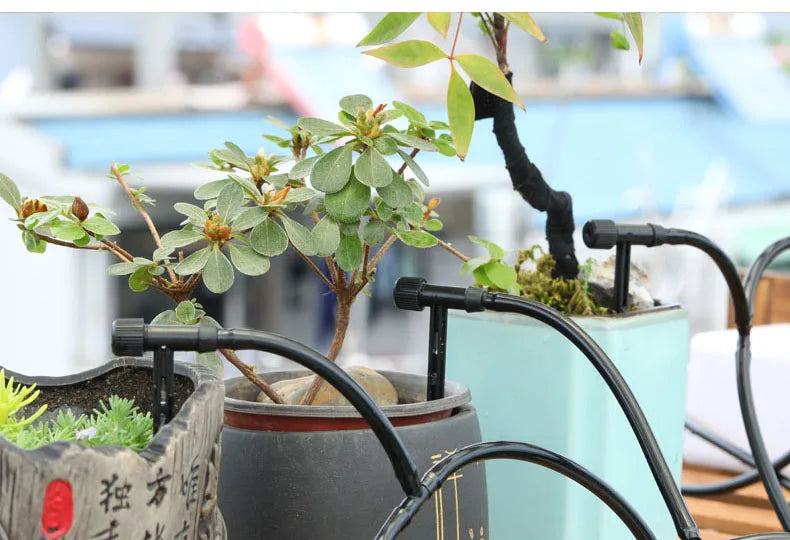 Garden Black Adjustable valve Drip Irrigation Kit Potted Plant Watering Device 4/7mmHose Watering Saving MicroDripper Greenhouse