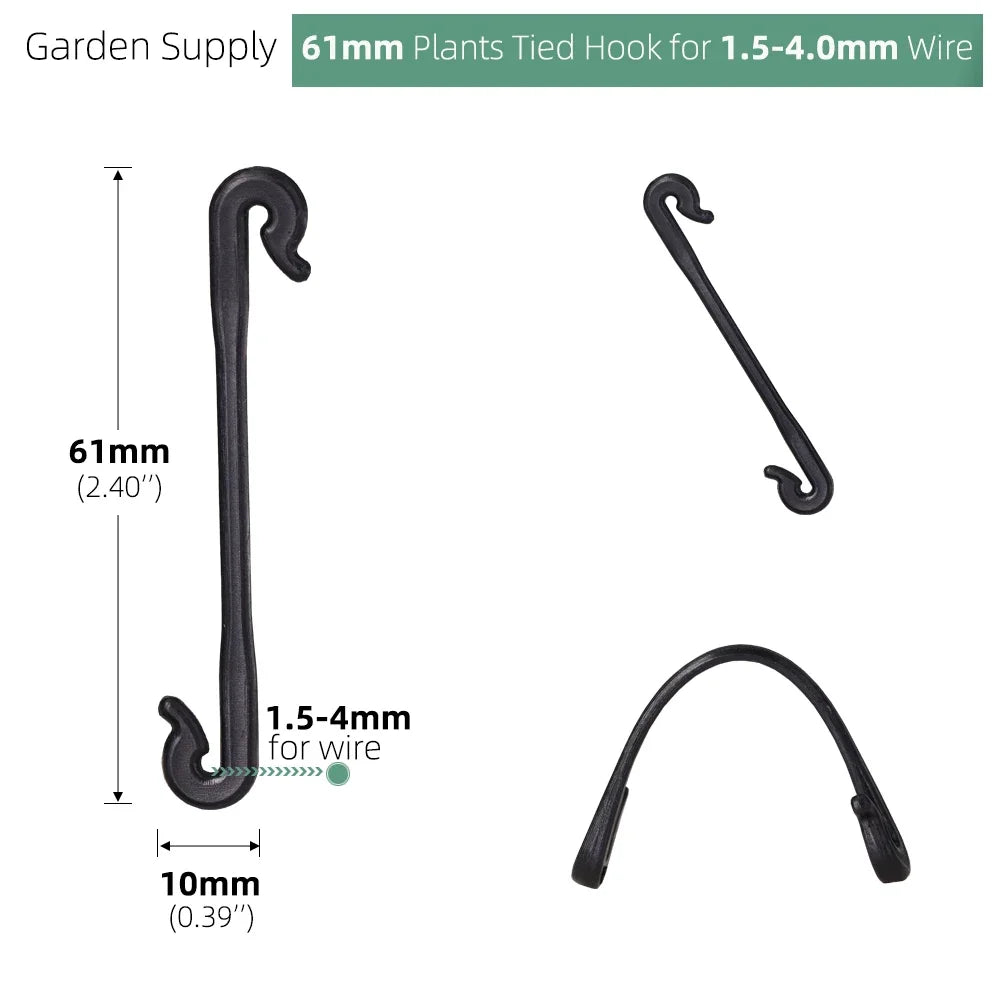 Multi-purpose Plant Cages & Supports for Garden Plants Vines - 200-800 Pcs Garden Clips Tied Buckles Lashing Hook Kiwi Grape