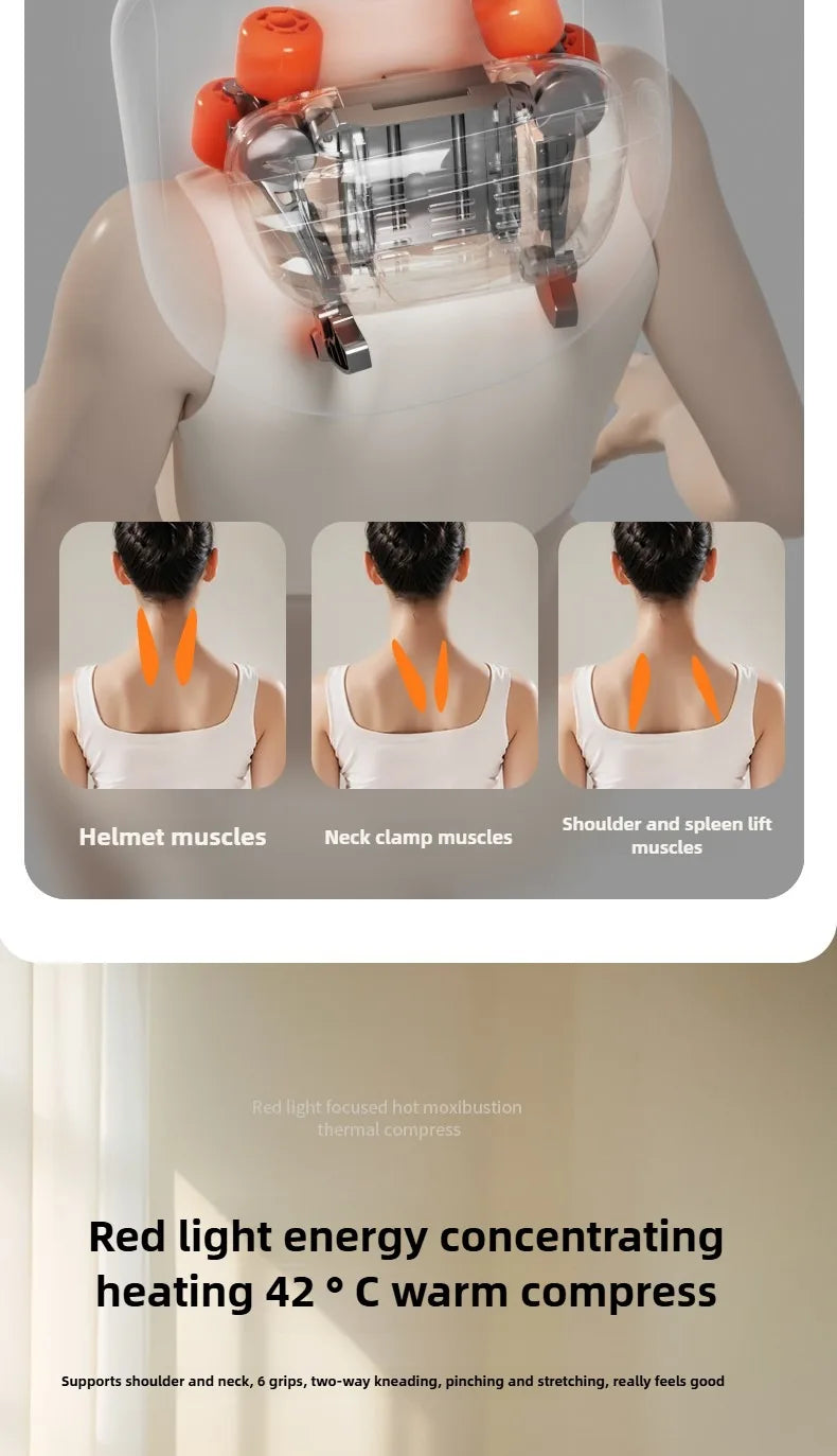 Shiatsu Neck and Shoulder Massager with Heat - Portable Relief Device Relaxation Treatment Tidesmit