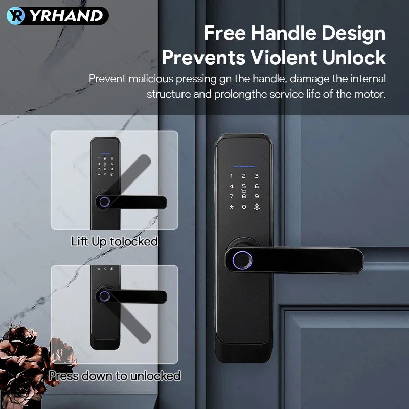 Fingerprint Lock Waterproof Wifi Remote Control Bluetooth TTLock App Card Digital Code Keyless Electronic Smart Door Lock