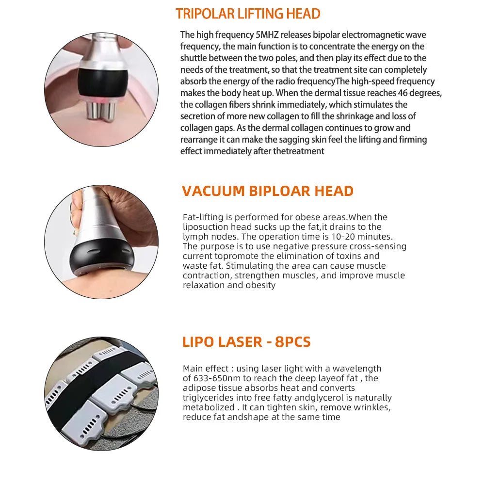 40K Ultrasonic Cavitation Slimming Machine - Ivory Portable Device Body Shaping Massage Equipment Tidesmit