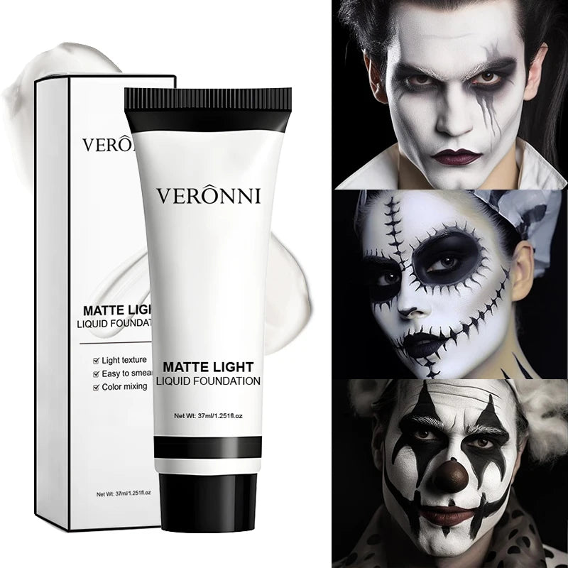 Tidesmit white liquid foundation full coverage concealer texture swatch for Halloween cosplay face makeup