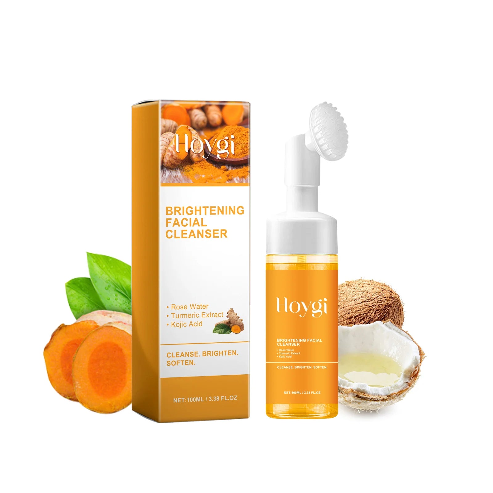 Pro Turmeric Face Wash Mild Foaming & Smooth Touch Fast Cleansing Daily Skin Prep Portable Beauty Tool for All Skin Types