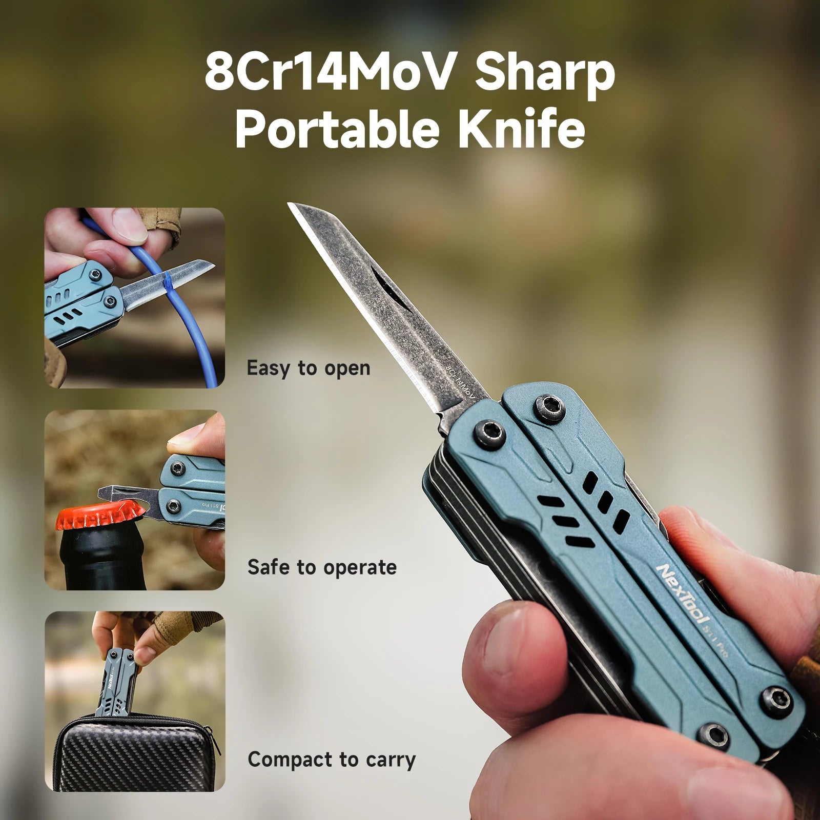 NexTool S11 Pro Mini Sailor Pliers 12-In-1 Multi Tool Pocket Knife Folding Tools Wire Cutters EDC Card Pin Screwdriver Scissors