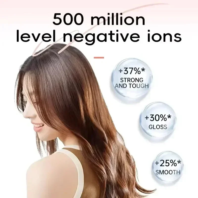 1400W ionic hair dryer for shiny, smooth hair. Lightweight, quiet design with high-power drying and nozzle attachments.