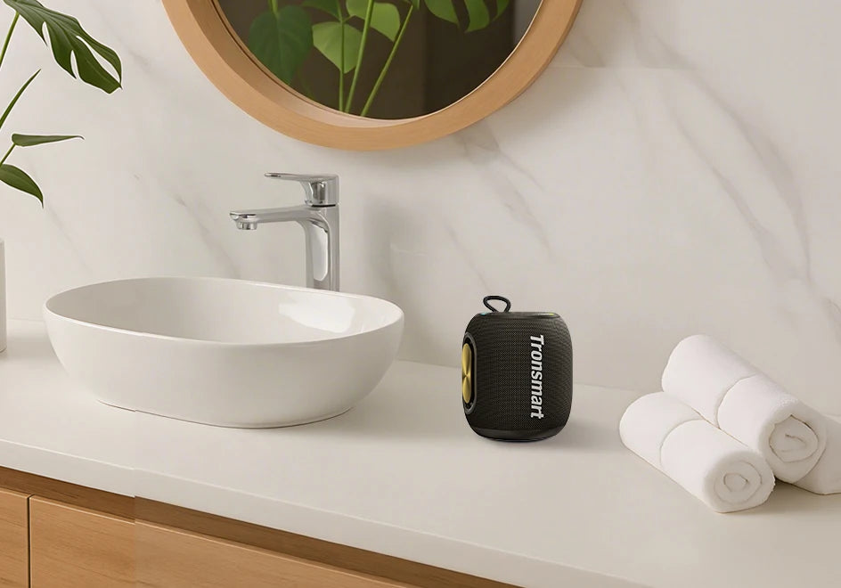 Tronsmart T8 Mini Speaker Bluetooth Speaker with 360 Degree Audio, 20H Playtime,IPX7 Waterproof, APP Control for Camping, Hiking