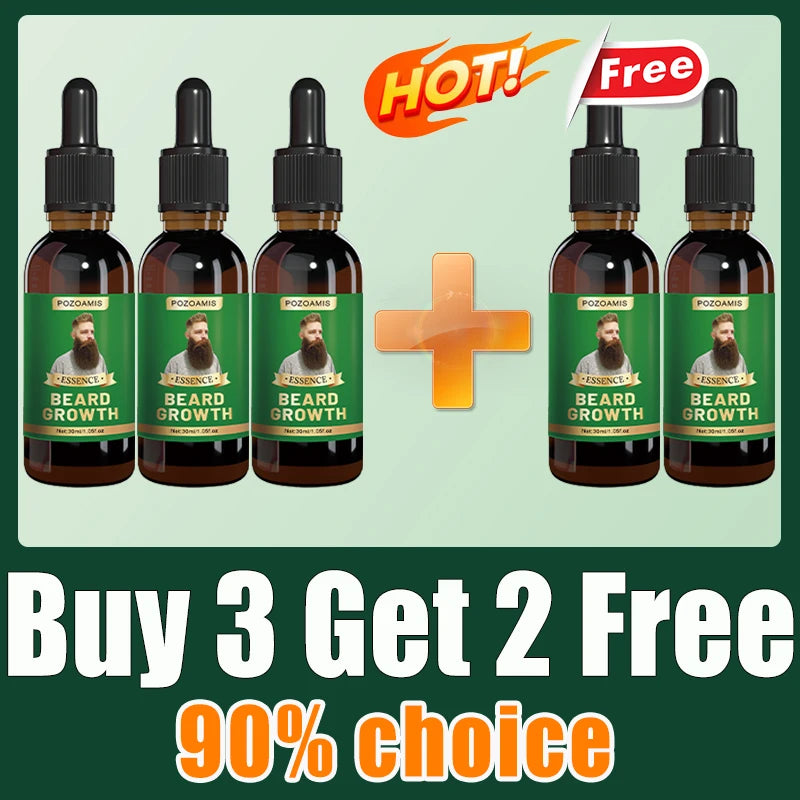 Beard Growth Liquid for Thicker Fuller Hair - Tidesmit Natural Formula Scrubs Treatments Buy 3 Get 2 Free Tidesmit