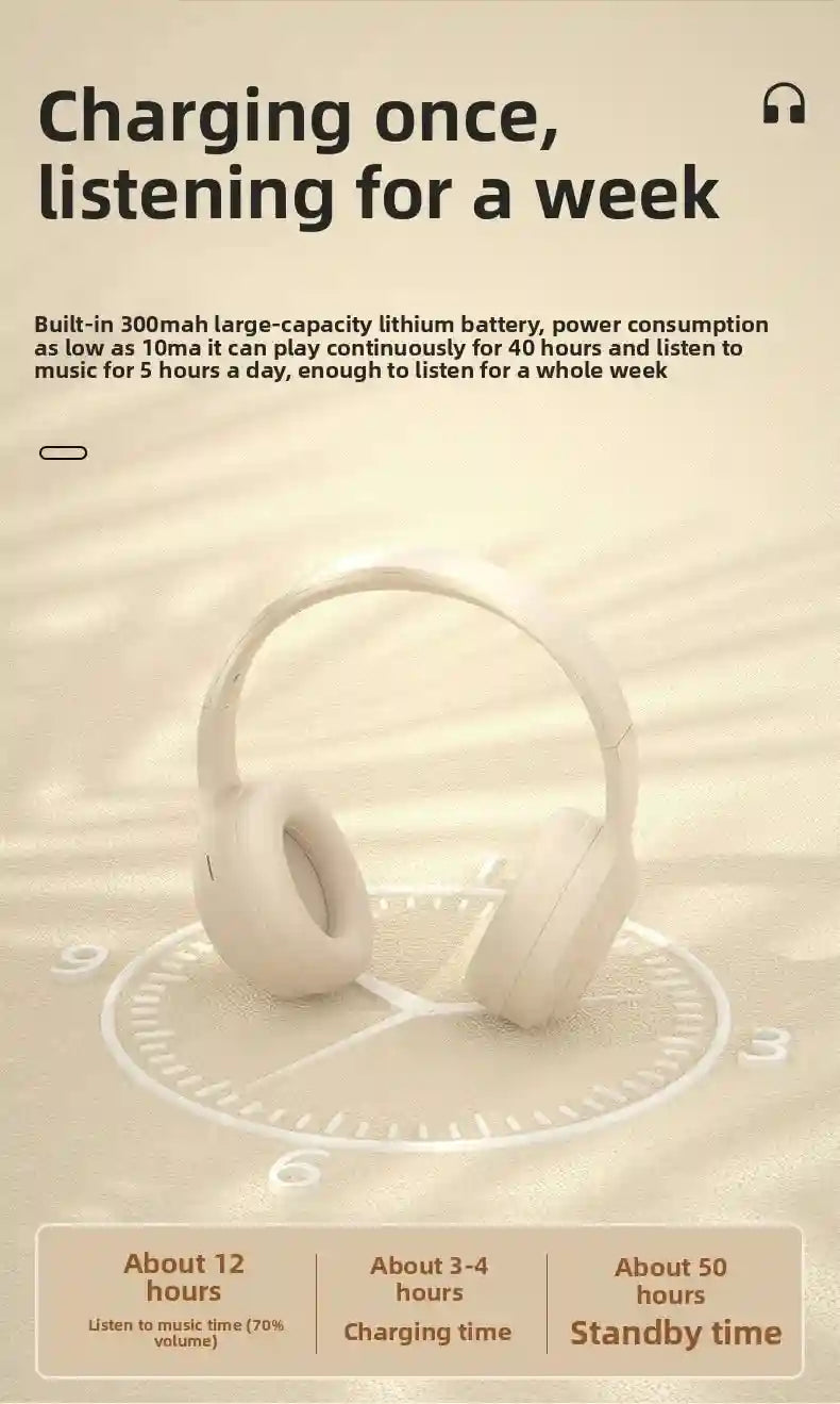 Wireless Over-Ear Headphones with Active Noise Cancellation and HiFi Stereo Tidesmit