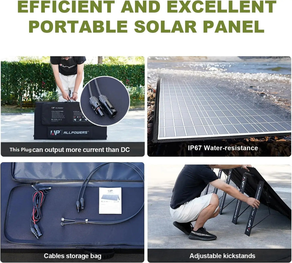ALLPOWERS R2500 Portable Power Station 2500W (4000W Peak) 2016Wh LiFePO4 Solar Generator with Solar Panel 4 AC Outlets for Home