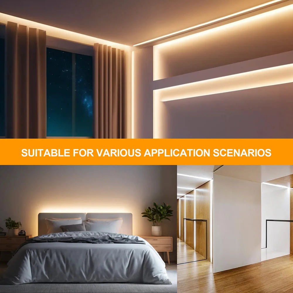 Wifi Bluetooth COB LED Neon Strip Light Wall Touch 23key Remote Control 220V Dimmer Power Kit 5m 10m 20m 0.5m 240LED/m Flex Lamp