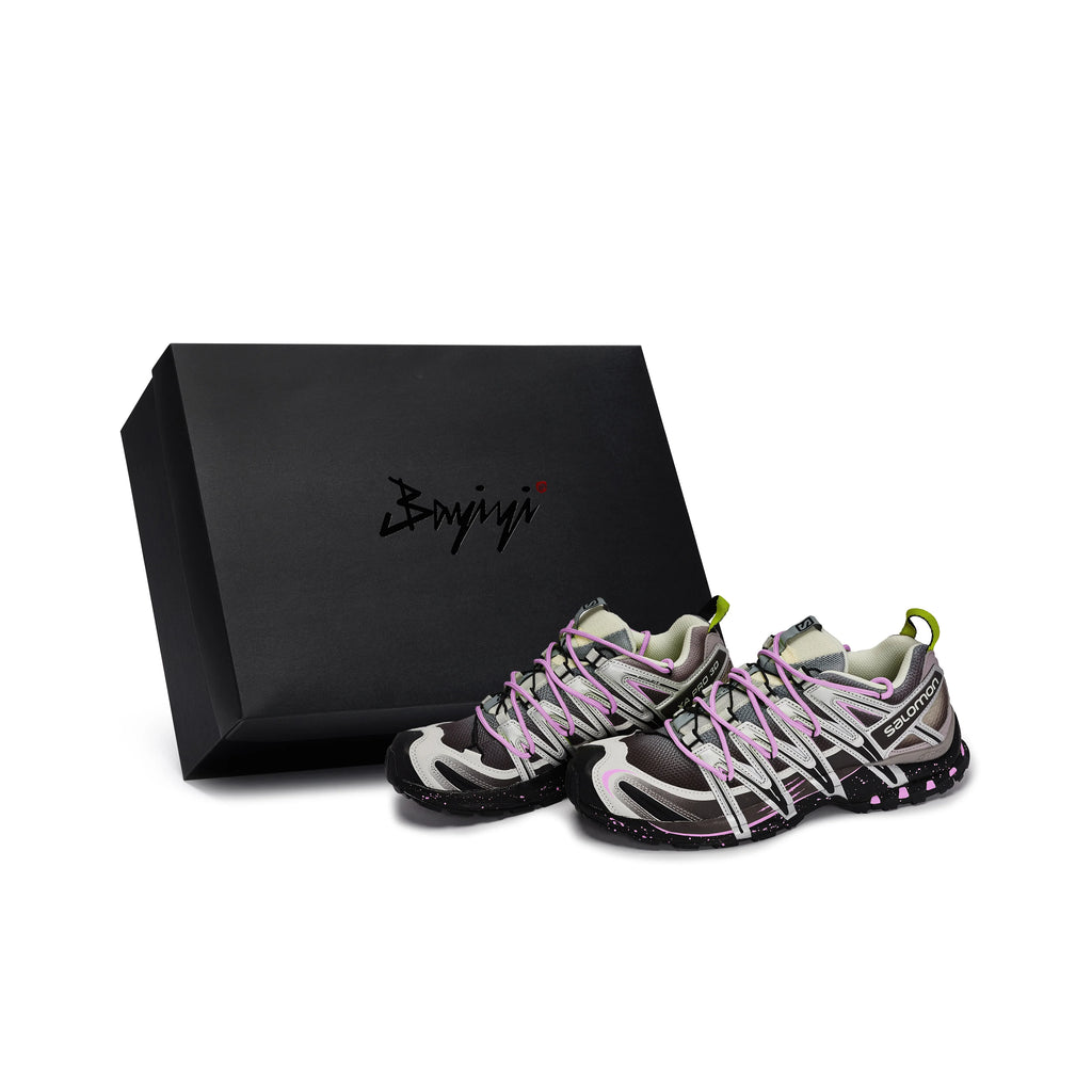 POIZON SALOMON XA PRO 3D Abrasion Resistant Abrasion Resistant Low top Running Shoes Unisex Silver Gray Black Pink