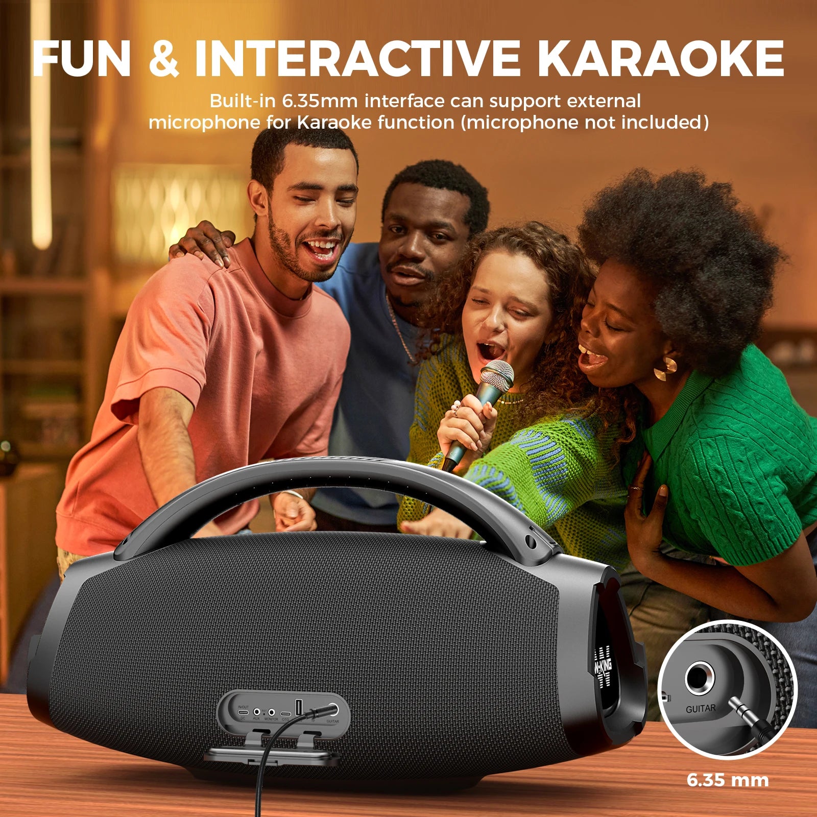 W-KING X20 Portable Bluetooth Speakers, 200W RMS Massive Bass Party Boombox IPX7 Waterproof Speaker Large, Loud Outdoor Boombox
