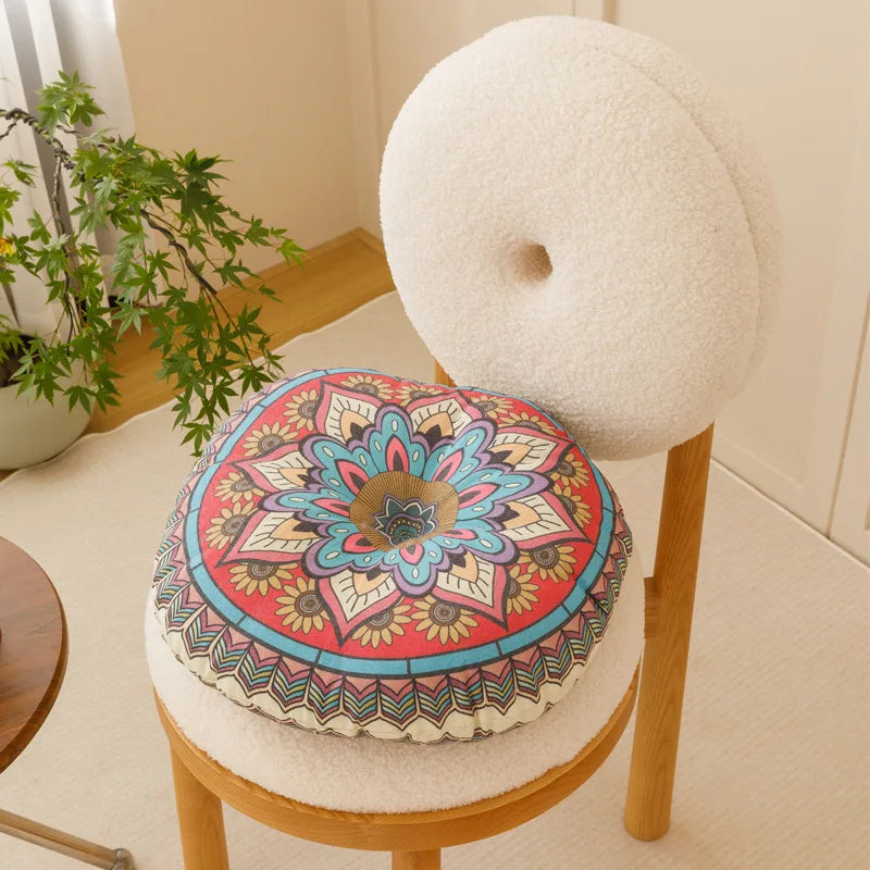 Bohemia Cotton Linen Chair Cushion Geometric Cotton And Hemp Round Chair Cushion Yoga Meditation Floor Mat Sofa Pillow Cushion