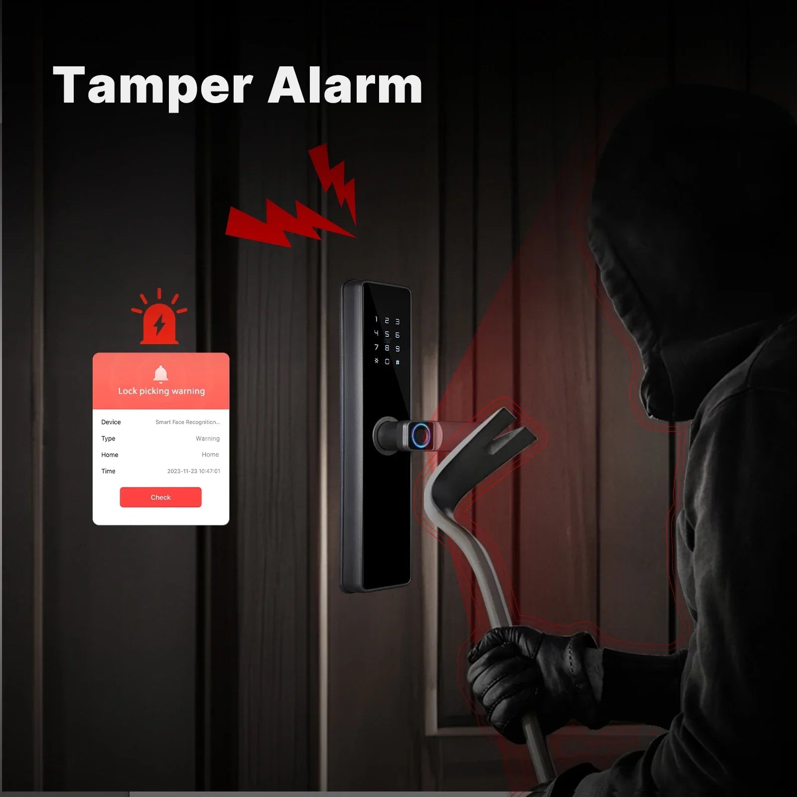 MOES Tuya ZigBee Smart Door Lock Indoor Password Fingerprint Remote Unlock Keycard Tamper Alarm Battery Powered Work With Alexa