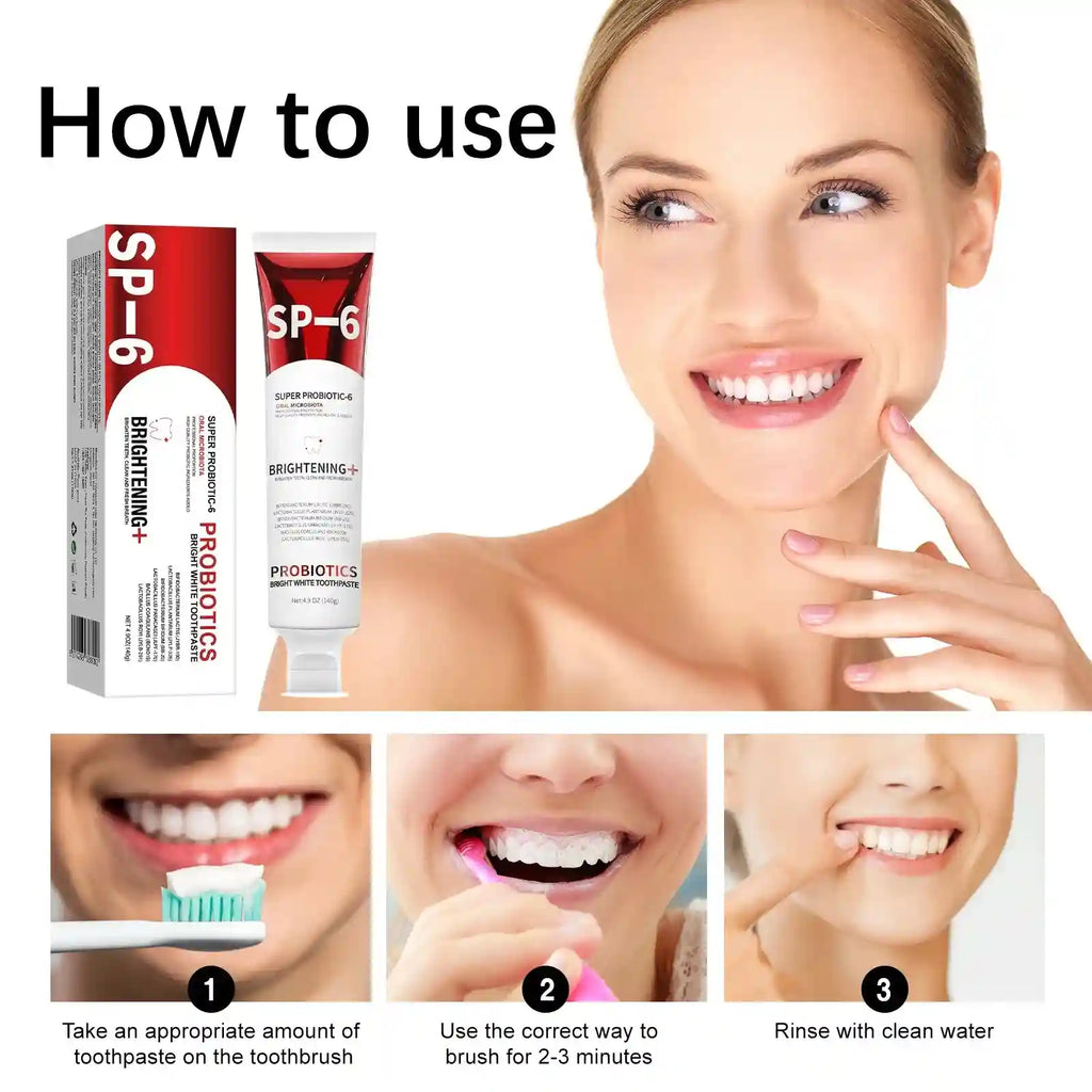 Tidesmit 140g SP-6 Probiotic Teeth Whitening Toothpaste for plaque removal and fresh breath oral care