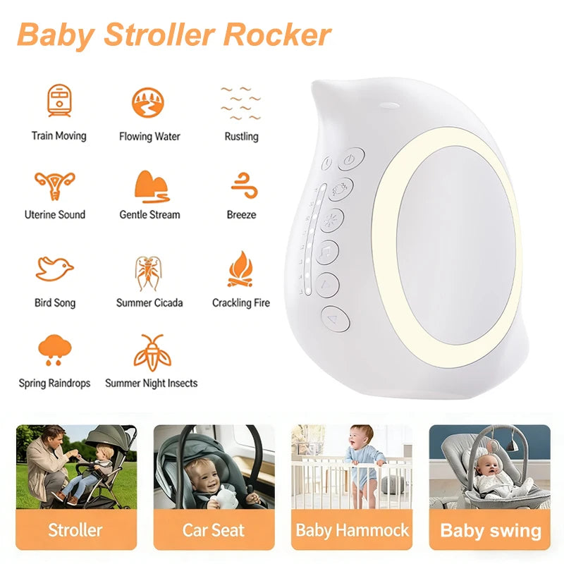 Baby Stroller Rocker Calming Device Wireless Bluetooth Speaker Sleep Aid Vibrating With Soothing Music White Noise Sound