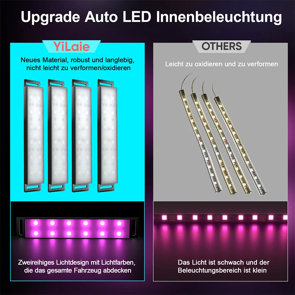 Ambient Car LED Footwell Lights – App Controlled Interior Lighting Tidesmit