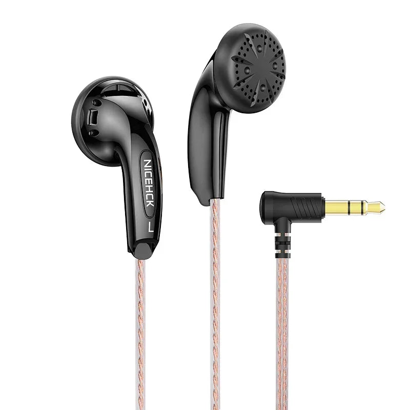 Tidesmit Wired Earbuds 15.4mm Dynamic Driver HiFi Bass Headphones Black No Mic Tidesmit