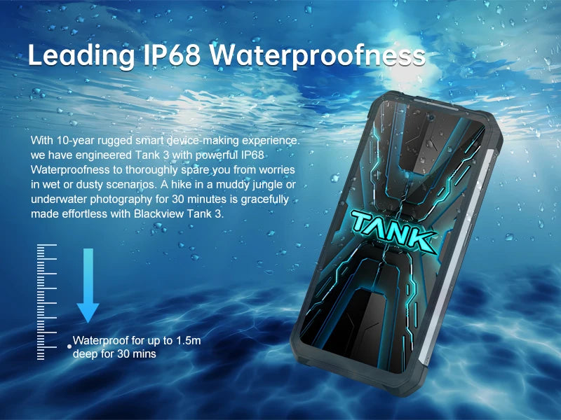 Unihertz 8849 Tank 3 by Smartphone 5G 32GB+512GB  200MP 120Hz 23800mAh 120W Charger Cell Phone Dimensity 8200 Mobile Phone - Tidesmit