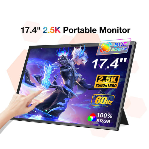 17.4/18.5/19 Inch Gaming Portable Monitor 4K 2160P 100Hz 144Hz HDR HDMI Type C for Phone,NS, PS5, XBOX, PC, Laptop Extend Screen