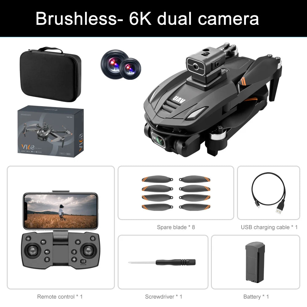 Tidesmit 8K GPS Drone with Camera, Brushless Motor & Foldable Frame V168-BRUSHLESS Tidesmit
