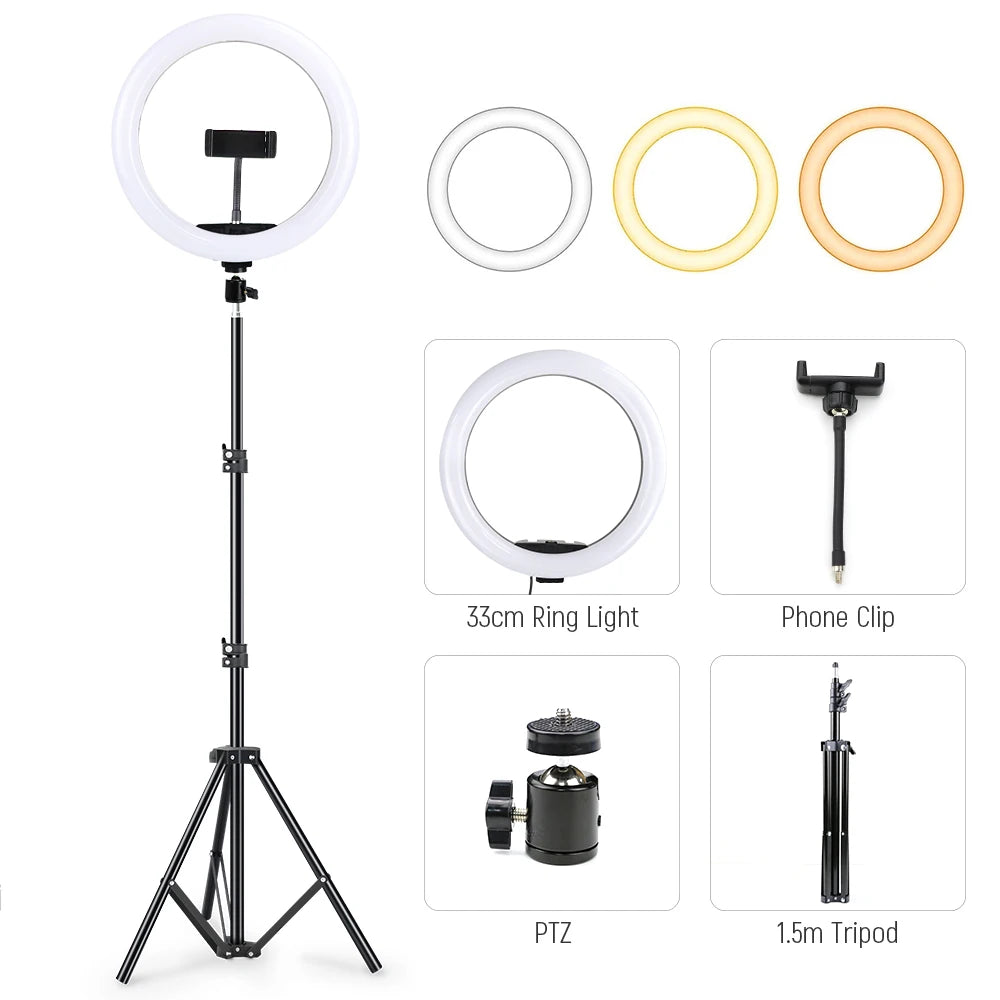 LED Ring Light with Tripod Stand for Pro Content Creation | Tidesmit 33CM Kit 4 Tidesmit