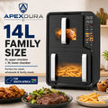 14L Dual Zone Air Fryer Oven Digital Touch Control Visible Window 2800W 220V CE CB OEM Factory