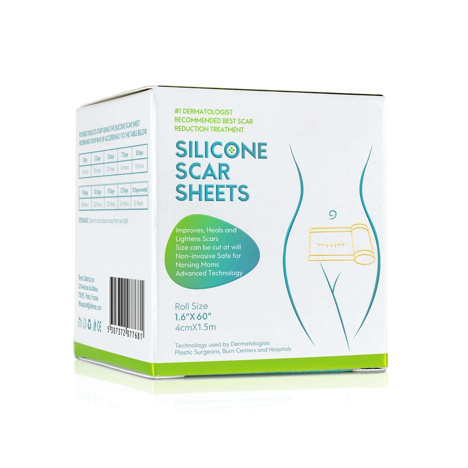 4cm X 150cm Silicone Scar Sheets , 1 Roll Self-Adhesive Scar Cover Tape Waterproof and Breathable Scar Concealer Patch