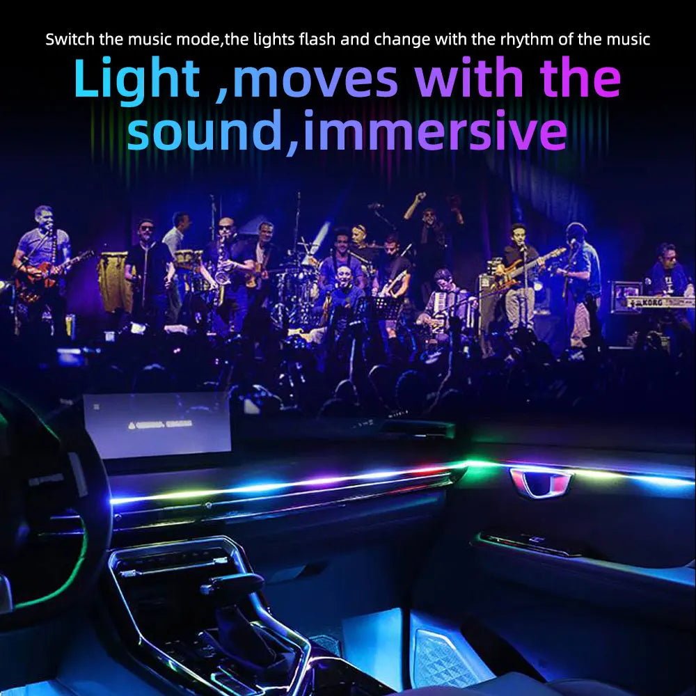 10-in-1 Car Ambient LED Lighting Kit - Customizable Atmosphere Lamp Tidesmit