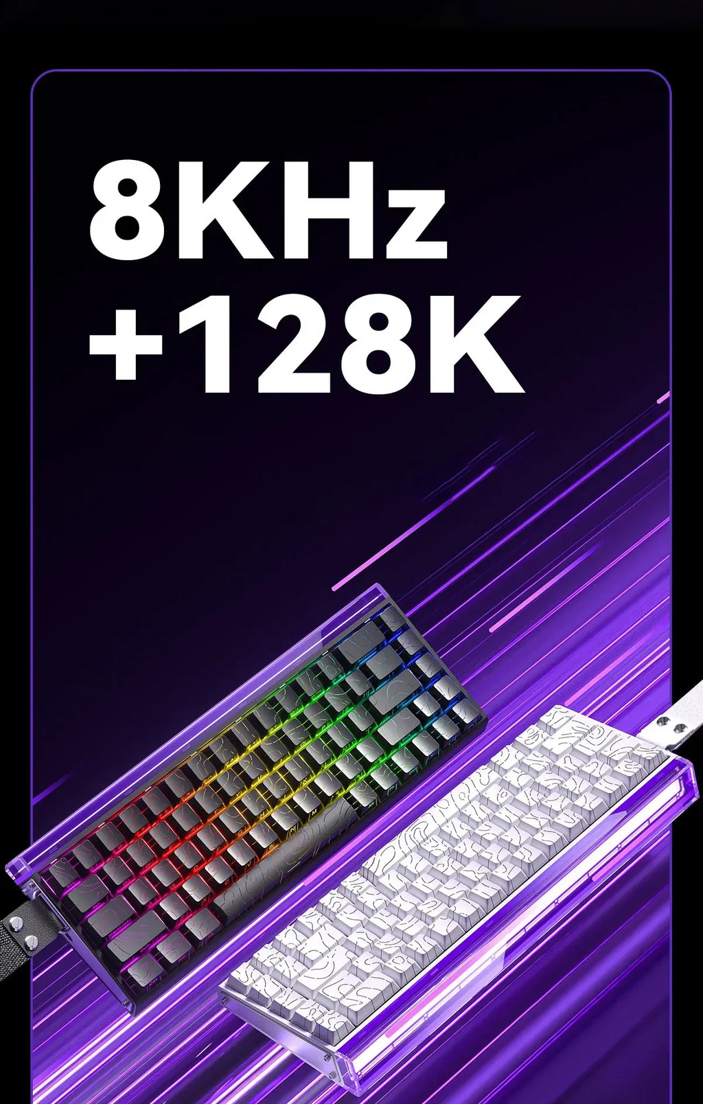 AULA HERO 68 HE E-sports Gaming Magnetic Switch Keyboard 60% Wired RGB Hot Swap 8K Return Rate Custom Mechanical Keyboard