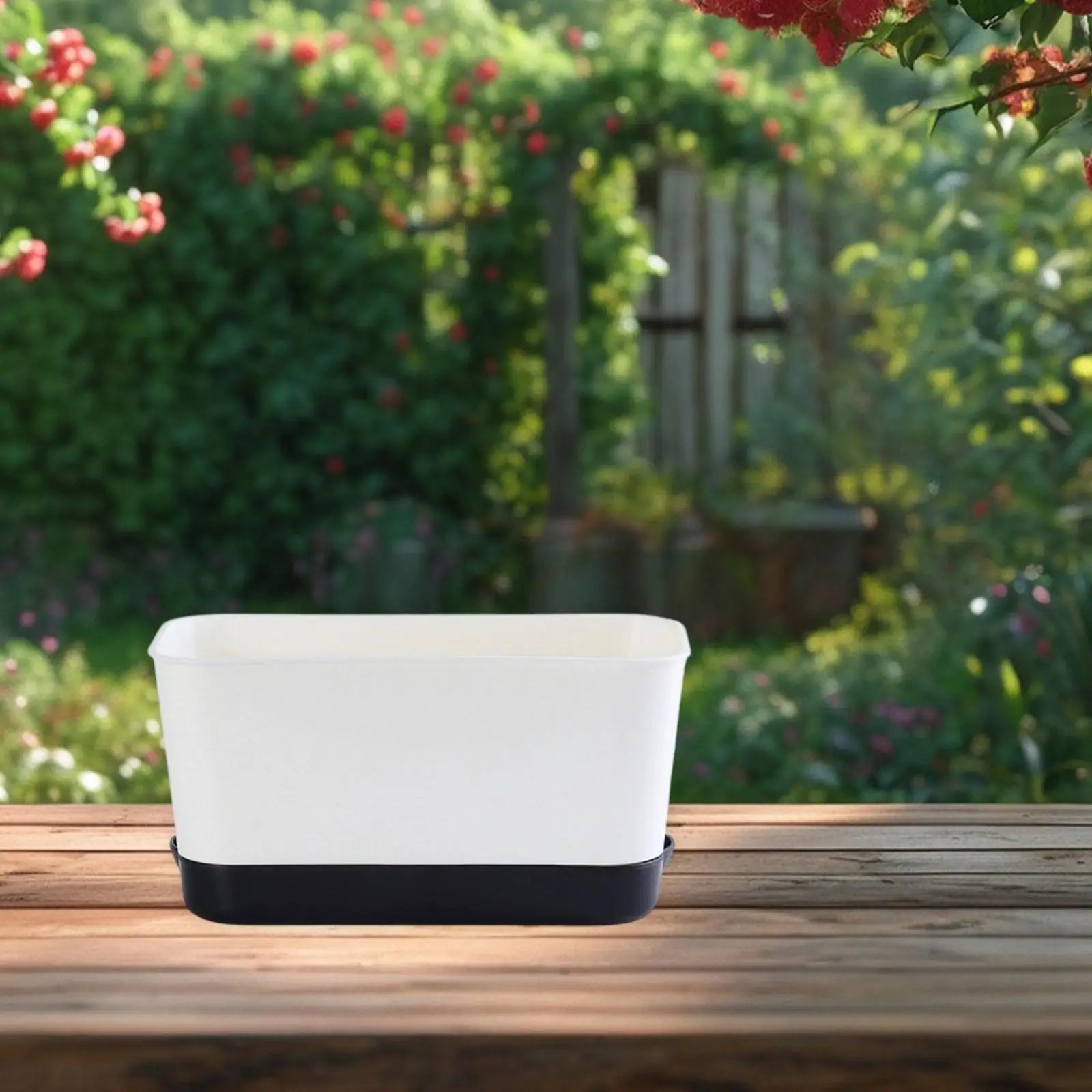 Window Box Planter Gardening Enthusiasts Gift Breathable Rectangular Flower Pot for Yard Porch Indoor Outdoor Patio Windowsill